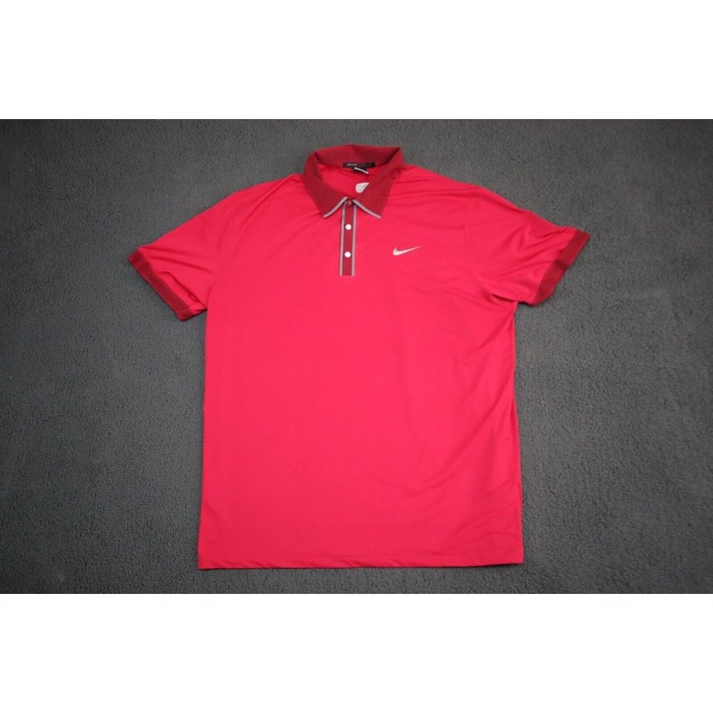 Tiger Woods Collection Adult Extra Large Red Polo Golf Outdoor Active PGA Mens